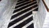This is the dramatic black and white floor leading to Cecconi's ladies room. The horizontal lines draw you into the space.