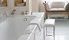 Seating_for_the_bath2 A rectangular stool with well crafted metal legs and damp environment friendly upholstery is another great addition to any bath.