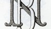 This elaborate monogram intertwines two letters. Some letters work better than others when combined.