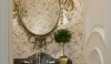 Traditional Frech Theme Traditional toile is always in style. The French theme is complete with the decorative mirror.