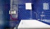 Elle-Decor-LookBook2-e1299873365723 Rich dark blue 3 x 6 dust pressed tile clads the entire room! A light gray grout keeps the grid alive and the room less solid.
