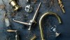 This photo shows the beautiful proportions of our assortment of spouts and handles that make up the complete fitting. You can see how much work needed to be done before a spout is box ready.