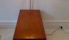 L1020462 I liked this George Nelson for Herman Miller elongated teak table with integral lamp. I had not seen this design before. I especially liked the finish on the piece and its original lamp shade. Available at Skalar Modern on Warren Street.