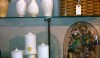 Candles always add ambience to the bath environment. Placing pillar candles on platforms gives them presence.