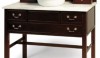 Furniture (such as this Harewood Vanity) that has a vintage feel can bring a dynamic point of view to your bathroom. The wall mount faucet and ceramic vessel sink are a natural fit on this piece.