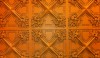 Terra Cotta Tile These terra cotta tiles decorate the wall behind the reception station. They are heavily carved and a rich color.