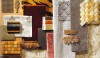 A selection of architectural materials selected simultaneously with textile and furniture for a fully integrated interior with a beautiful aesthetic balance.