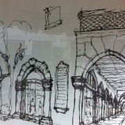 Window Art_Archways Under the arcade on Worth Avenue.
