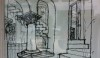 The open arched stair to the living room at Louwana.