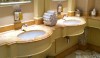 I believe that this is the Ladies Room at the Berkely Hotel in London. It feels a little 70's but it is clean and very functional.