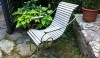 IMG_1442 A very personal and somewhat funky chair I have had in my garden forever. I have always loved the green paint and the rake of the back.