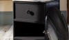 WW Bath Furn&Fixt Catalog_Worth Crop- The Worth small vanity is Dorothy Draper inspired with its bold details and painted finish. The drop down door give the most possible storage and the open shelf is great for baskets or rolled up towels. It is available in a number of sizes.