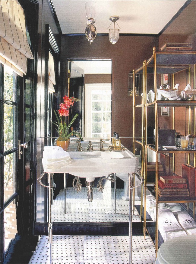 Mirrored Wall WW Washstand_Elle Decor Oct_p 100 As seen in Elle Decor, October
