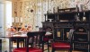 27 Thomas Jayne loves wallpaper, this one bought in London specifically for this dining room. The Aesthetic Movement sideboard is a grand scale and the Anglo Indian dining chairs create a setting formed with a new mix with an old fashioned air.