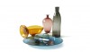 Freeblown Group984 Our New Year's Eve hosts will love this mouth blown glass. The designs are very fluid and the colors a rich addition to any serving pieces already in a collection. Overnight guests will especially love the carafe and glass by their bedside. My favorite color is gray.