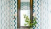 81838918199985270_71Ws0qUe_c This vertical pattern works well in this narrow space and is accented with the tall architectural mirror.