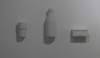 A silhouette of white ceramics hung as art objects. I liked the idea of very ordinary objects being elevated to art.