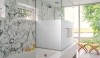5_Heritage Book_FINAL_3.29.11_Page_13 This white bath by Shelton Mindel uses Arabascato marble with white blocks of color for punctuation. Only a natural material could create this inherent beauty and texture.